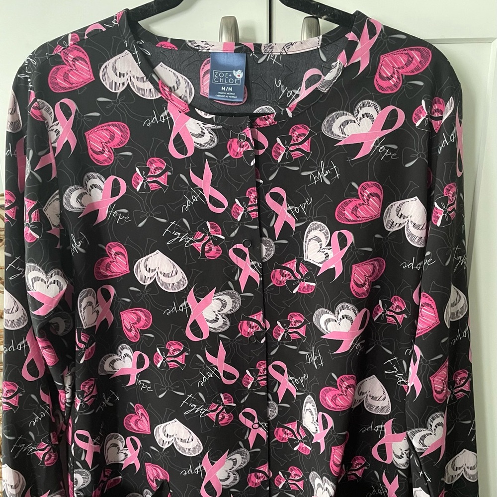 Breast Cancer Awareness scrub jacket